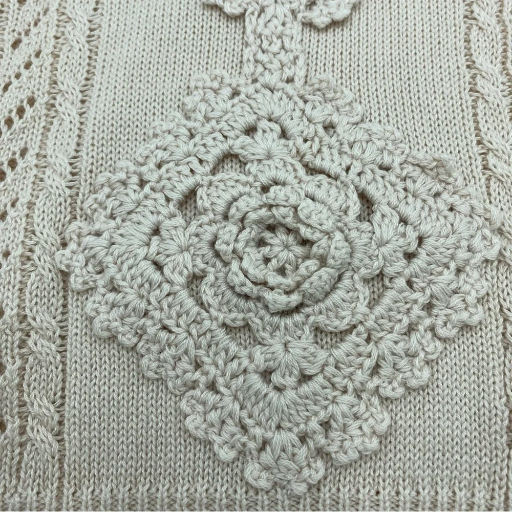 Chelsea & Theodore‎ Women’s Sweater Small Crochet Details Cable Knit